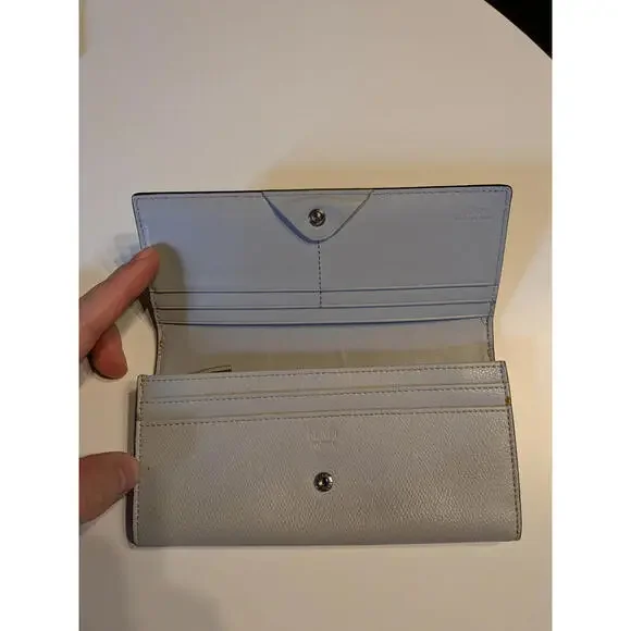 Fendi Monster Bugs Eye Wallet Bifold Continental Pink Blue Leather Vitello Zip